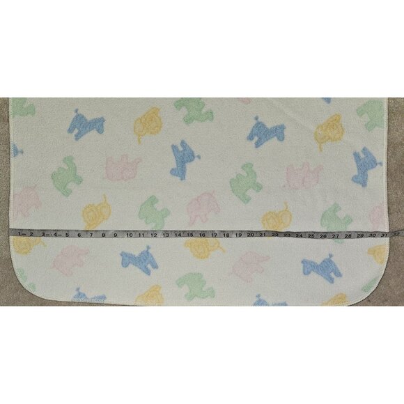 VTG 15582 Baby Blanket Pastel Animals Camel Lion Elephant Zebra Springs Ind RARE - Picture 5 of 10